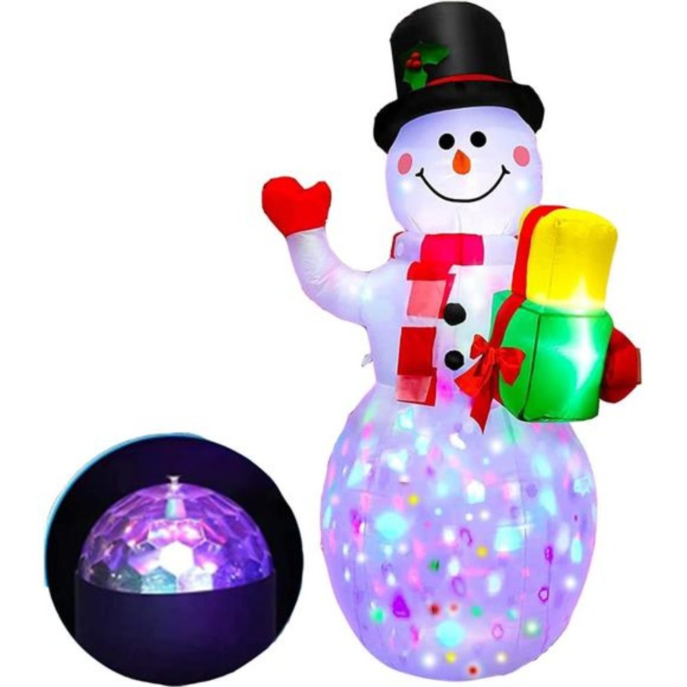 Christmas Inflatable Snowman Christmas Decorations with Bright Led Light, 5Ft